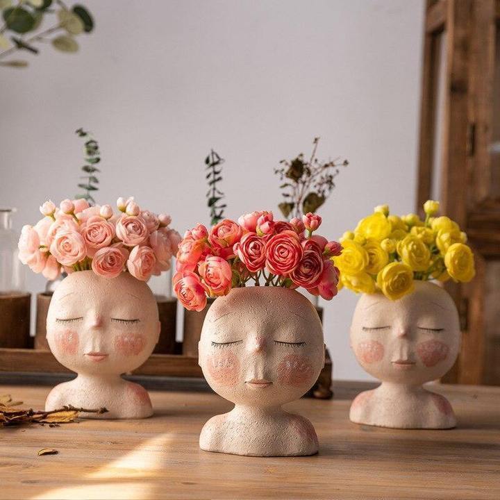 Tranquil Sleep Face Planter Vase